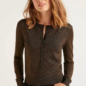 Boden Rosetta Sparkle Cardigan Sweater Metallic, UK 22 US 18